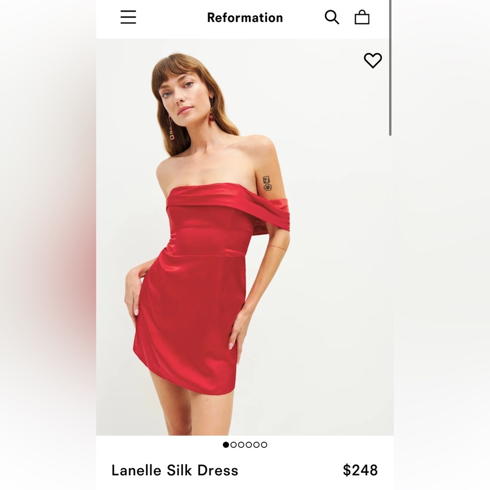 Reformation Lanelle Silk Dress Size 10 in Cherry